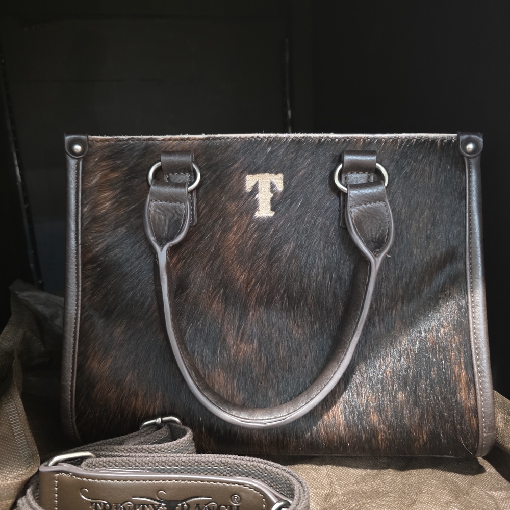 Trinity Ranch Satchel Brown Leather Bag With Guitar Strap And Dust Bag